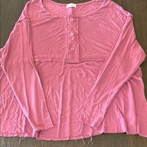 Women's Pink Button-Up Top